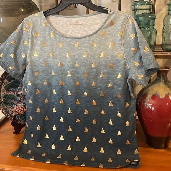 Princess Cruises Blue/Light Blue/Gold Ships T-Shirt - M - Excellent Condition - Picture 5 of 9